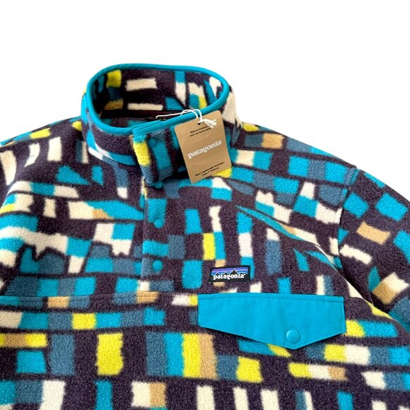 Patagonia Mens Synchilla Snap T Fleece Fitz Roy Patchwork Belay Blue L NEW NOWT - Picture 8 of 11